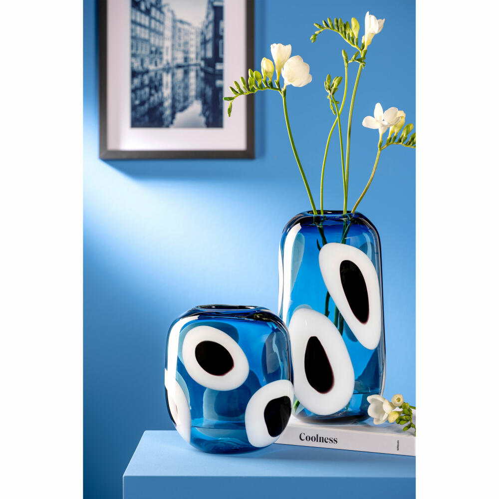 Leonardo Vase Occhi Blu, Blumenvase, Dekovase, Glasvase, Glas, H 32.5 cm, 047510