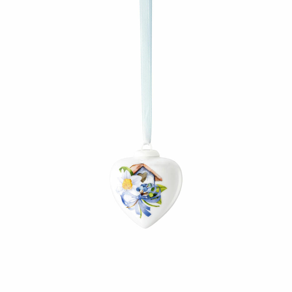 Hutschenreuther Deko-Mini-Herz Frühlingsgrüße - Narzisse Weiß, Porzellan, Mehrfarbig, 5.4 cm, 02256-727123-27840