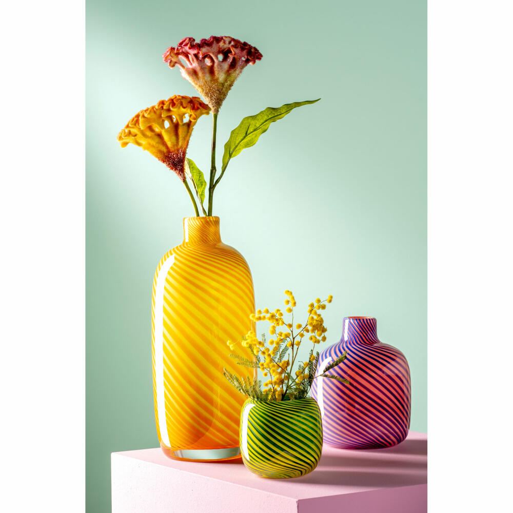 Leonardo Vase Filo Colori, Blumenvase, Dekovase, Tischvase, Glasvase, Glas, Gelb, H 32 cm, 047516