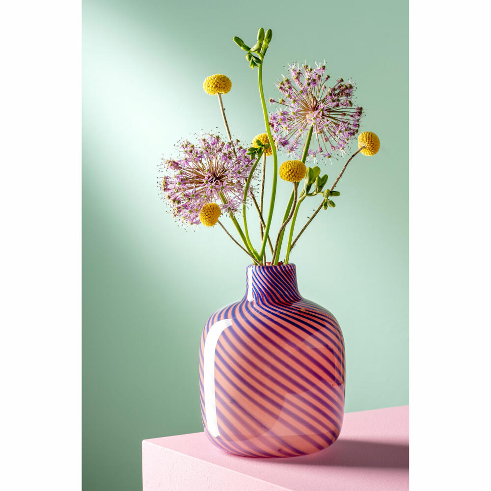Leonardo Vase Filo Colori, Blumenvase, Dekovase, Tischvase, Glasvase, Glas, Pink, H 16 cm, 047515