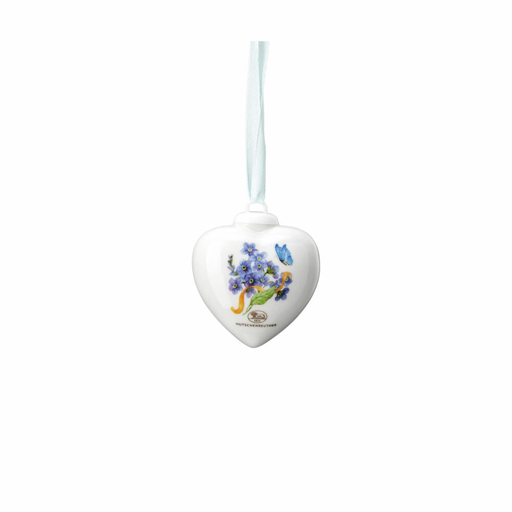 Hutschenreuther Deko-Mini-Herz Frühlingsgrüße - Vergissmeinnicht, Porzellan, Mehrfarbig, 5.4 cm, 02256-727122-27840