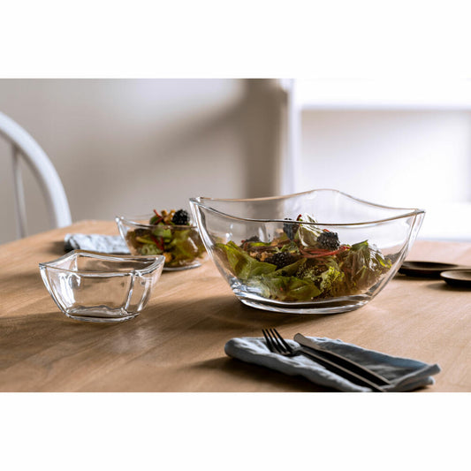Leonardo Schalenset Piazza, 3-tlg., Schale, Schüssel, Salatschale, Dessertschale, Glas, 024412