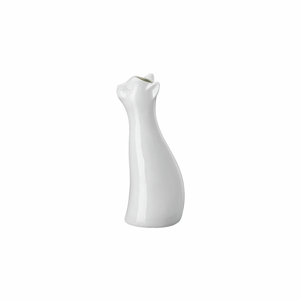 Hutschenreuther Katzen-Vase, Dekovase, Porzellan, Weiß, 20 cm, 02490-800001-26020