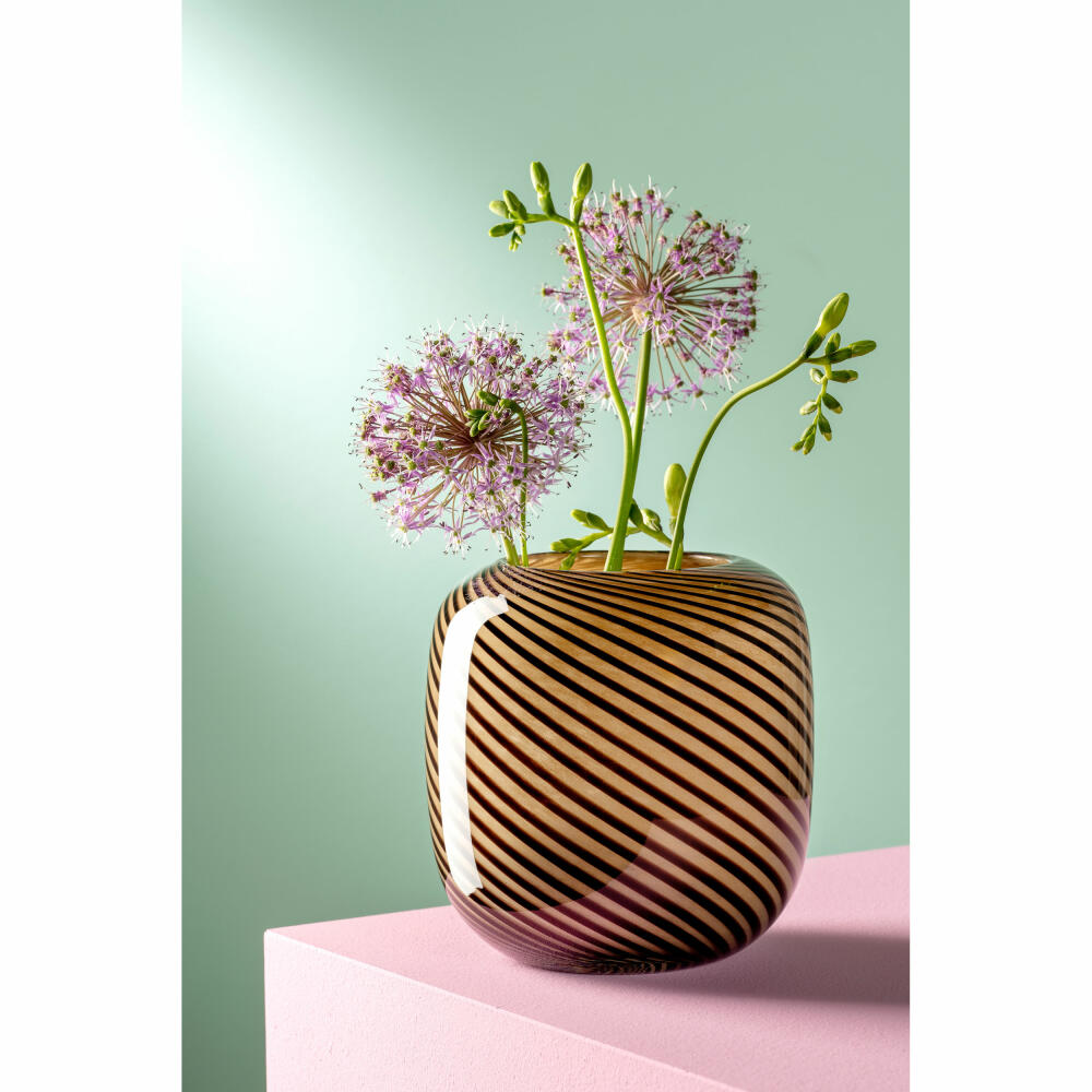 Leonardo Vase Filo Colori, Blumenvase, Dekovase, Tischvase, Glasvase, Glas, Braun, H 15.5 cm, 047513