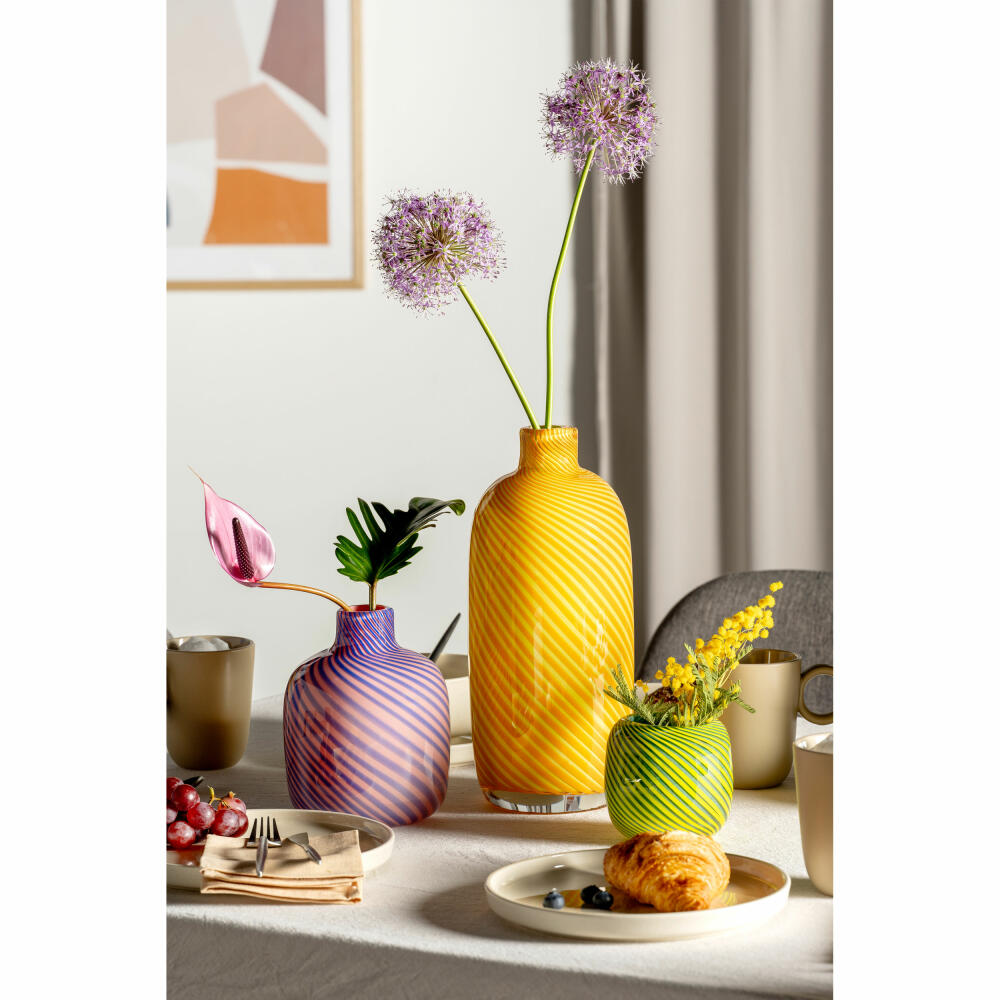 Leonardo Vase Filo Colori, Blumenvase, Dekovase, Tischvase, Glasvase, Glas, Grün, H 9.5 cm, 047512