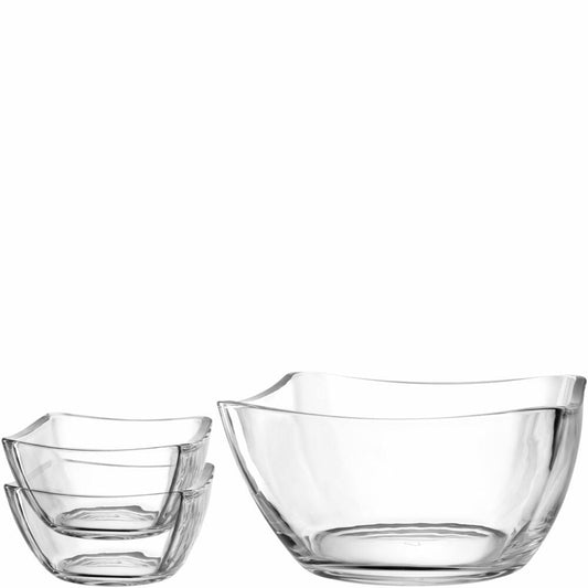 Leonardo Schalenset Piazza, 3-tlg., Schale, Schüssel, Salatschale, Dessertschale, Glas, 024412