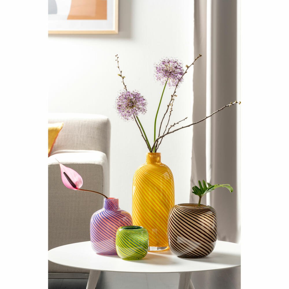 Leonardo Vase Filo Colori, Blumenvase, Dekovase, Tischvase, Glasvase, Glas, Gelb, H 32 cm, 047516