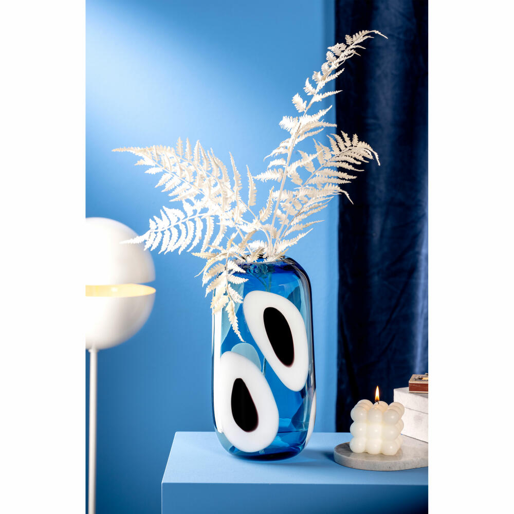 Leonardo Vase Occhi Blu, Blumenvase, Dekovase, Glasvase, Glas, H 32.5 cm, 047510