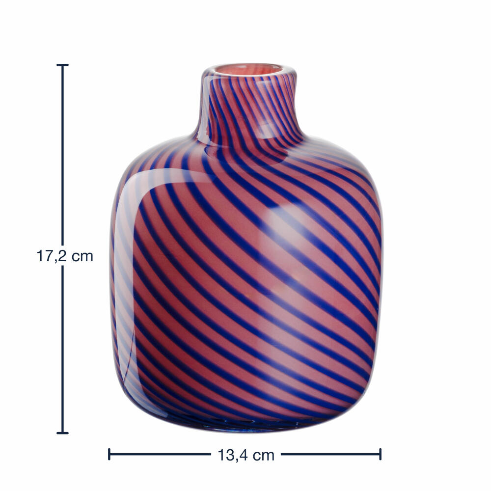 Leonardo Vase Filo Colori, Blumenvase, Dekovase, Tischvase, Glasvase, Glas, Pink, H 16 cm, 047515