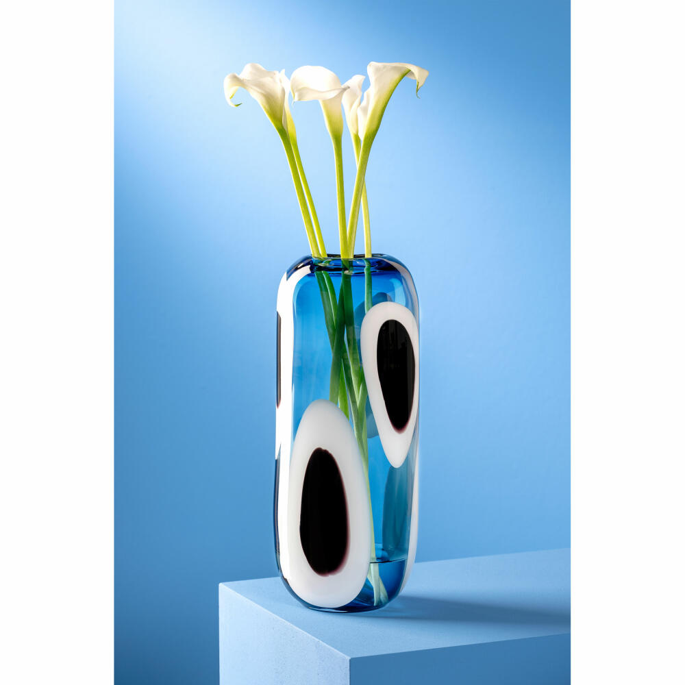 Leonardo Vase Occhi Blu, Blumenvase, Dekovase, Glasvase, Glas, H 36 cm, 047511