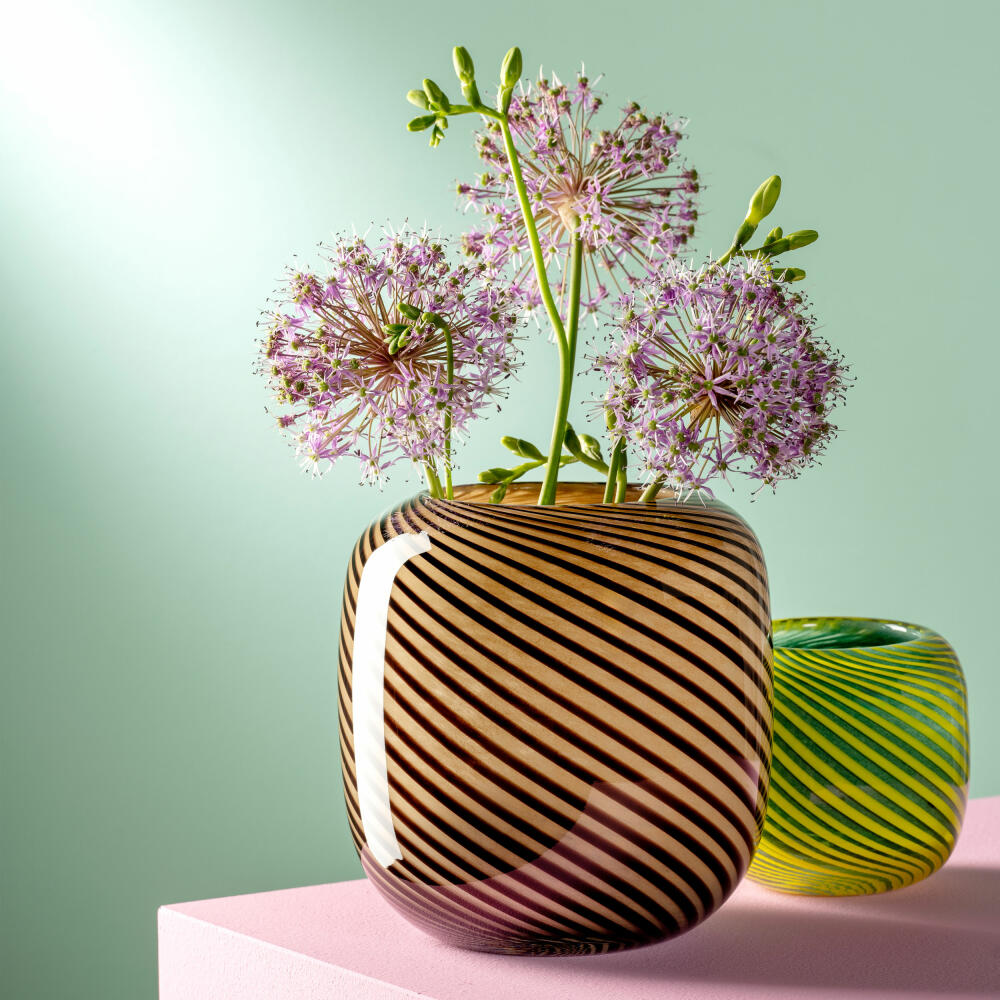 Leonardo Vase Filo Colori, Blumenvase, Dekovase, Tischvase, Glasvase, Glas, Braun, H 15.5 cm, 047513