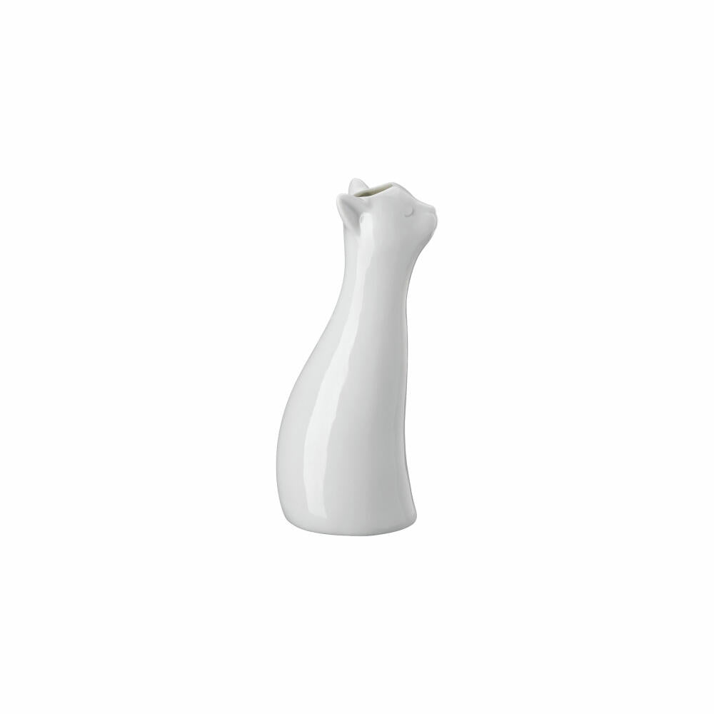 Hutschenreuther Katzen-Vase, Dekovase, Porzellan, Weiß, 20 cm, 02490-800001-26020