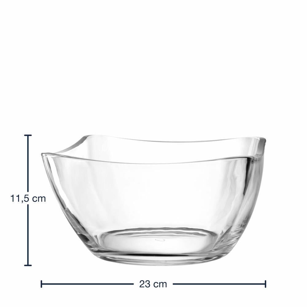 Leonardo Schale Piazza, Schüssel, Desserschale, Snackschale, Salatschüssel, Glas, 23 cm, 024409