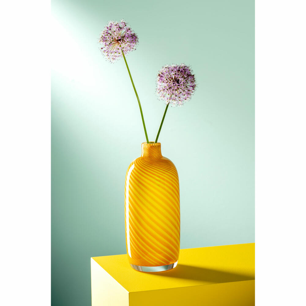 Leonardo Vase Filo Colori, Blumenvase, Dekovase, Tischvase, Glasvase, Glas, Gelb, H 32 cm, 047516