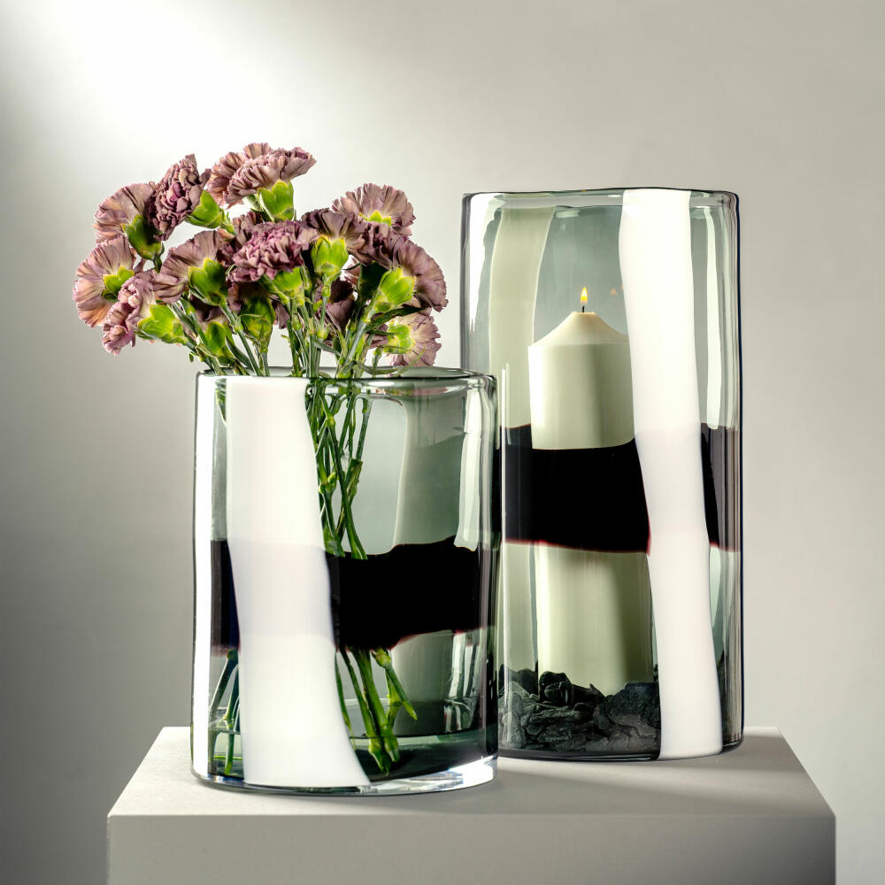 Leonardo Vase Banda Nera, Blumenvase, Dekovase, Glasvase, H 26 cm, 047517