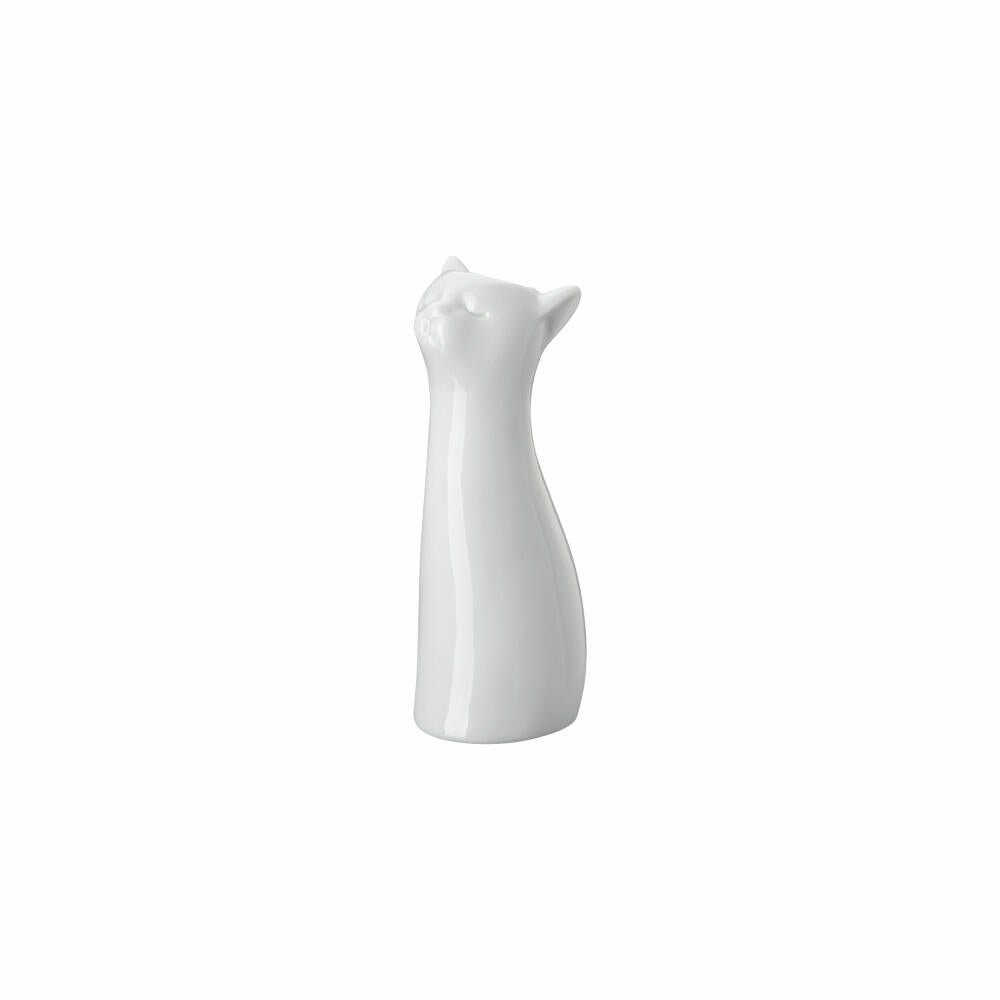 Hutschenreuther Katzen-Vase, Dekovase, Porzellan, Weiß, 14 cm, 02490-800001-26014