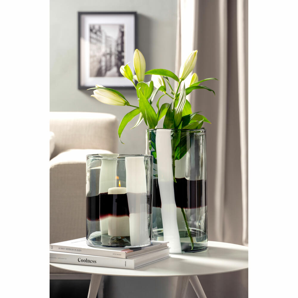 Leonardo Vase Banda Nera, Blumenvase, Dekovase, Glasvase, H 26 cm, 047517