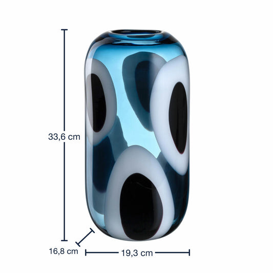 Leonardo Vase Occhi Blu, Blumenvase, Dekovase, Glasvase, Glas, H 32.5 cm, 047510