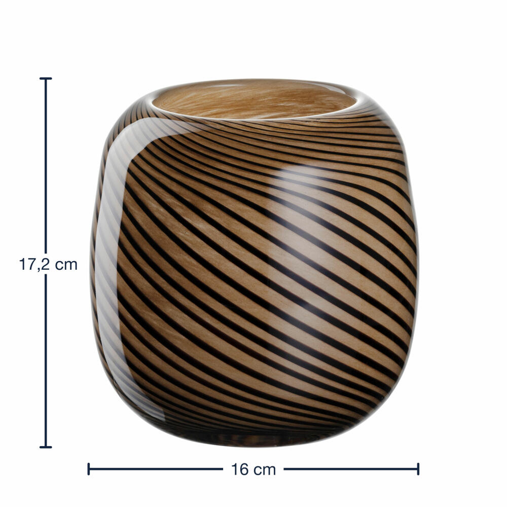Leonardo Vase Filo Colori, Blumenvase, Dekovase, Tischvase, Glasvase, Glas, Braun, H 15.5 cm, 047513