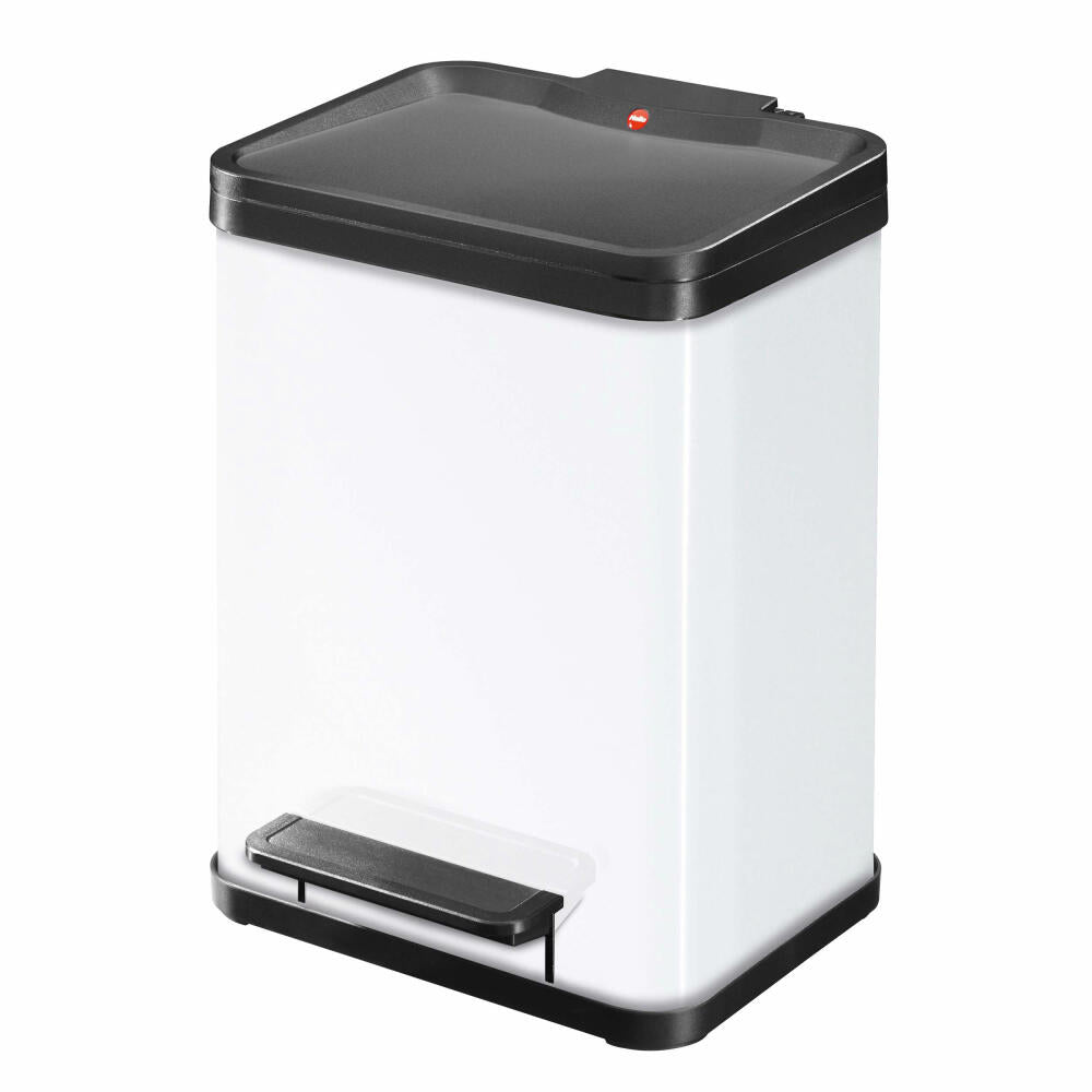 Hailo pedal bin Öko uno Plus M, waste bin, trash can, sheet steel, white, 17 L, 0619-230