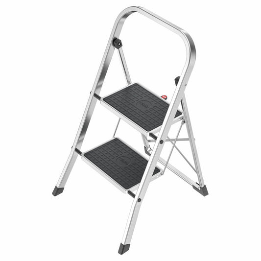 Hailo stepladder K70 StandardLine, folding ladder, aluminum, black, 2 steps, 4392-801