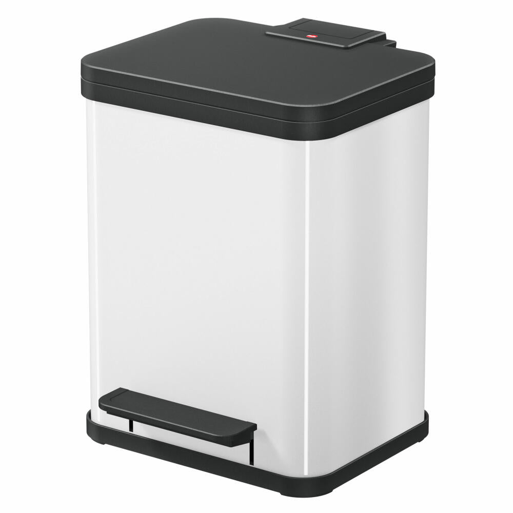 Hailo pedal bin Öko uno Plus M, waste bin, trash can, sheet steel, white, 17 L, 0619-230