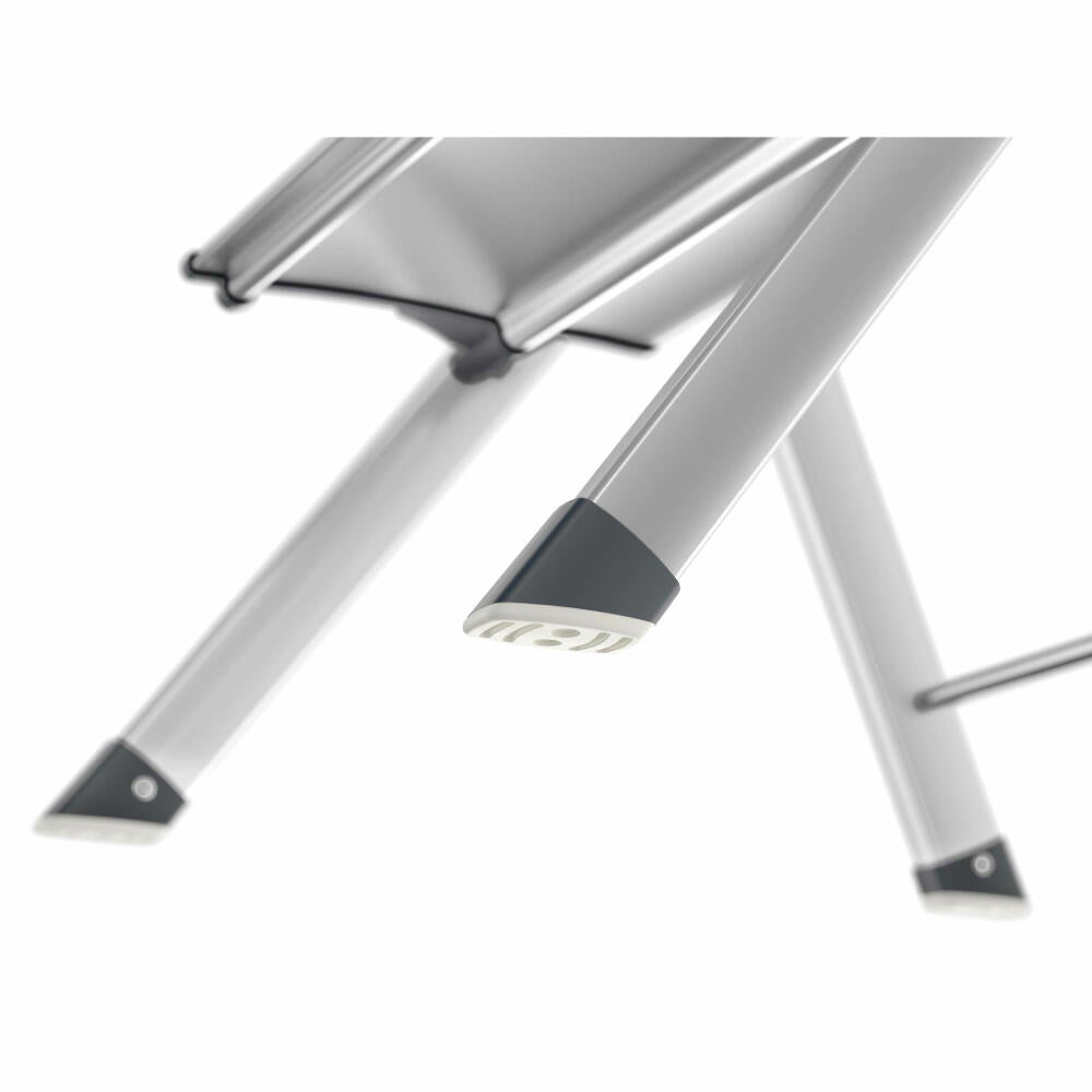 Hailo comfort stepladder MK80 ComfortLine, folding step, folding ladder, aluminum, silver, 2 steps, 4310-100