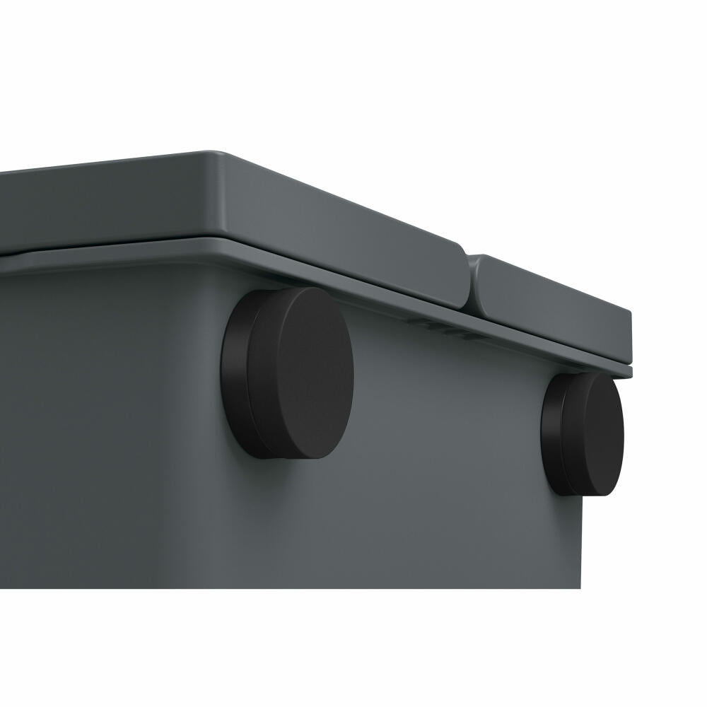 Hailo FlexBox S, trash can, waste bin, suitable for outdoor use, plastic, anthracite, 7 L, 0420-100