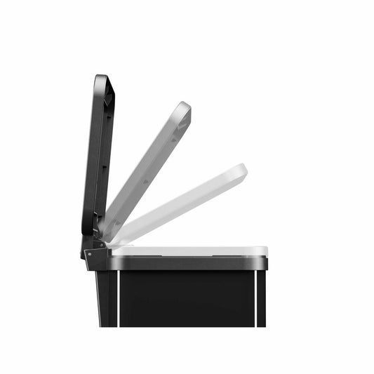 Hailo Mülltrennsystem Öko duo Plus M, Tret-Mülleimer, Abfalltrenner, Abfalleimer, Stahlblech, Schwarz, 2 x 9 L, 0622-260