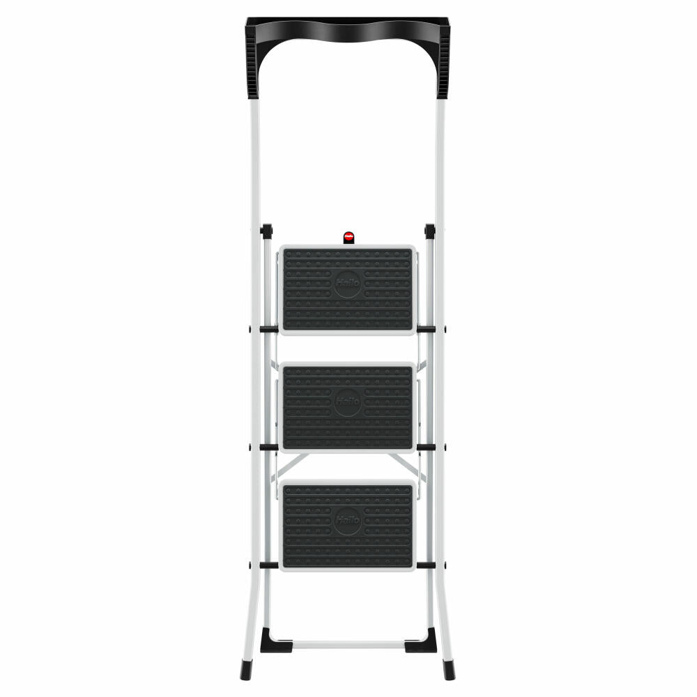 Hailo stepladder K75 ComfortLine, folding ladder, ladder, 3 steps, aluminum, 4343-300