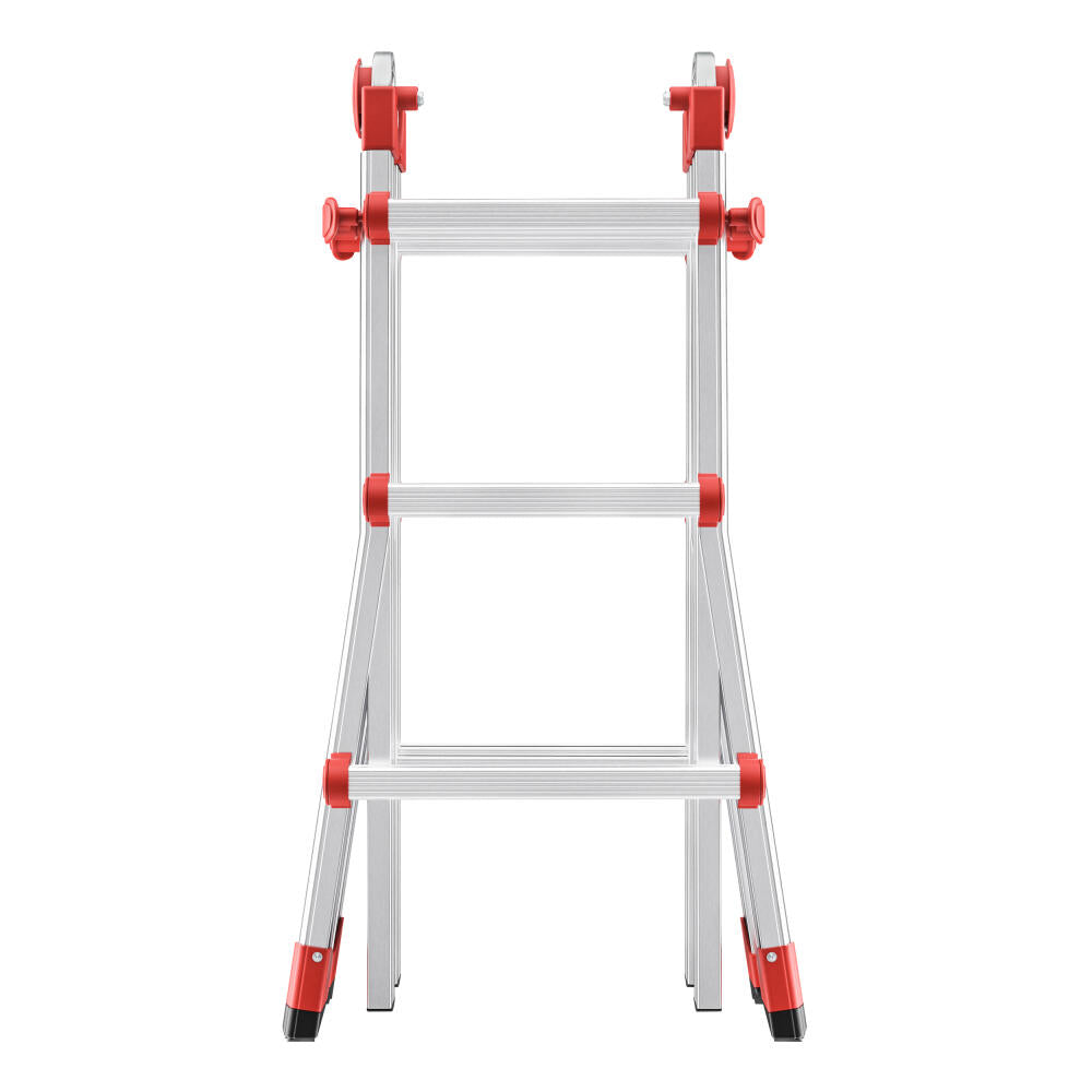 Hailo rung ladder M80, multifunctional ladder, aluminum, silver, 4x3 rungs, 7512-007