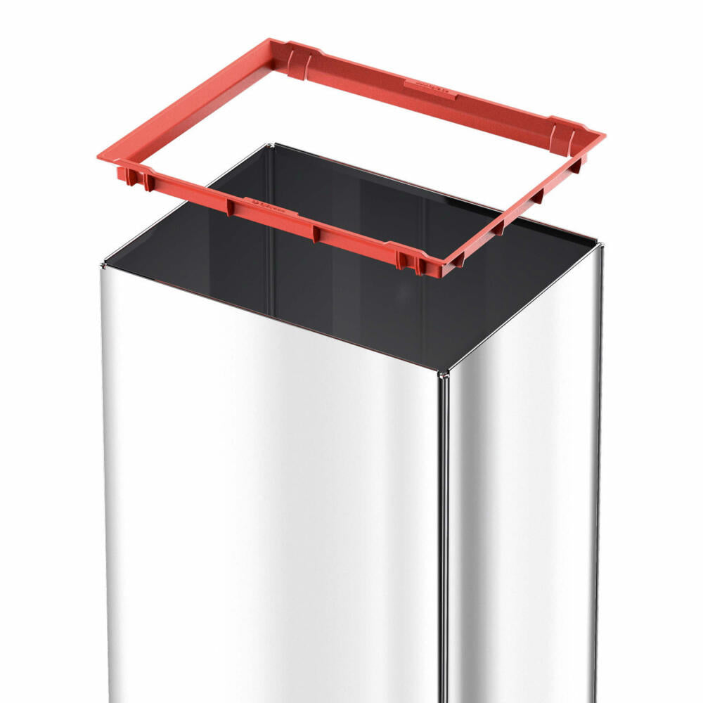 Hailo Big-Box Swing L trash can, large-capacity trash can, waste bin, sheet steel, silver, 35 L, 0840-121