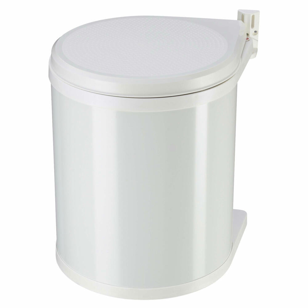 Hailo Einbaumülleimer Compact-Box M, Abfalleimer, Mülleimer, Stahlblech, Weiß, 15 L, 3555-001