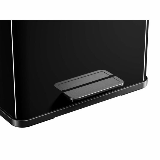 Hailo Mülltrennsystem Öko duo Plus L, Tret-Mülleimer, Abfalltrenner, Abfalleimer, Stahlblech, Schwarz, 17 + 9 L, 0630-260