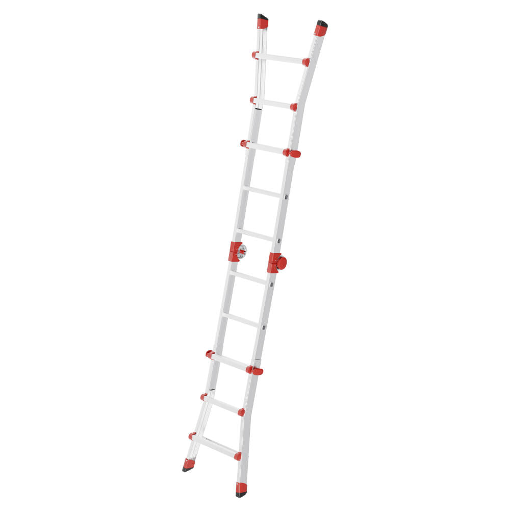 Hailo rung ladder M80, multifunctional ladder, aluminum, silver, 4x3 rungs, 7512-007