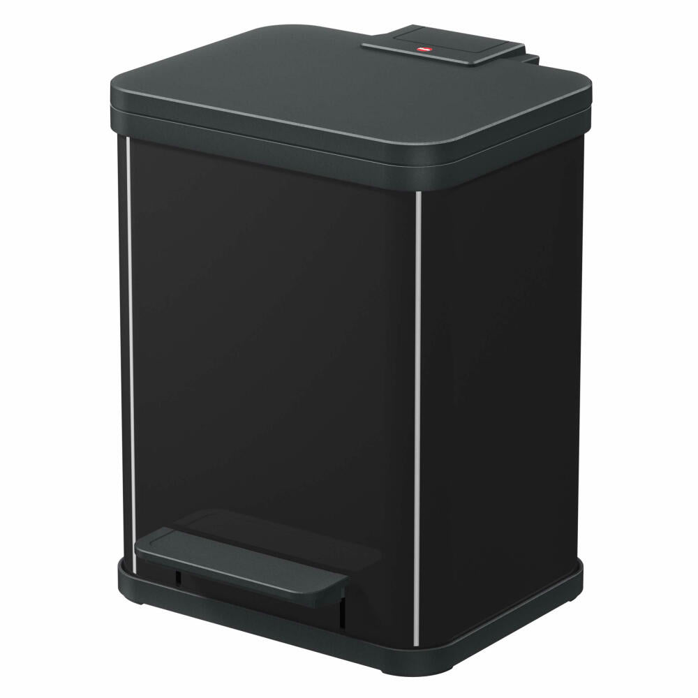 Hailo pedal bin Öko uno Plus M, waste bin, trash can, sheet steel, black, 17 L, 0619-260