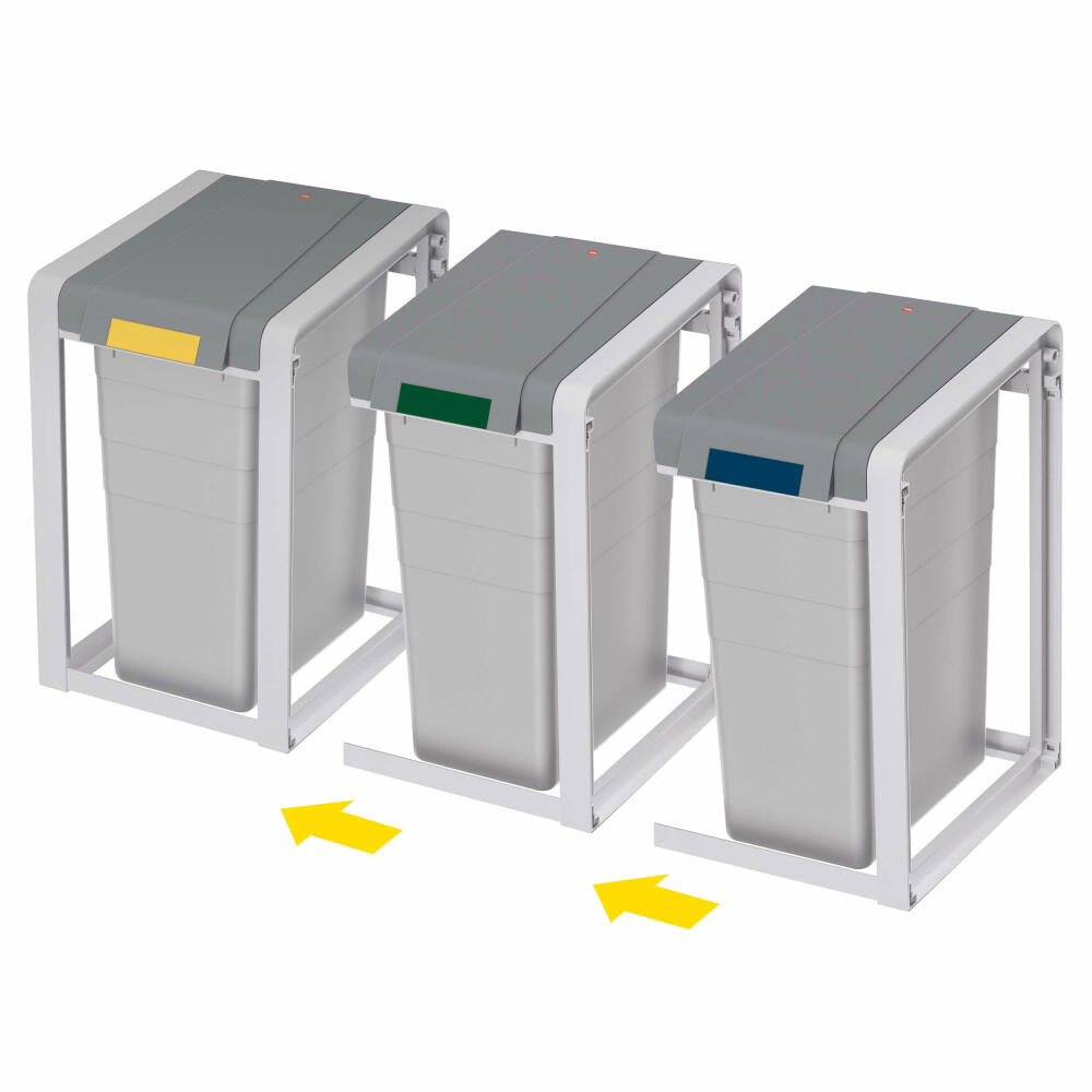 Hailo waste separation system ProfiLine Öko XL base unit, waste bin, waste separator, plastic, grey, 38 L, 0935-202