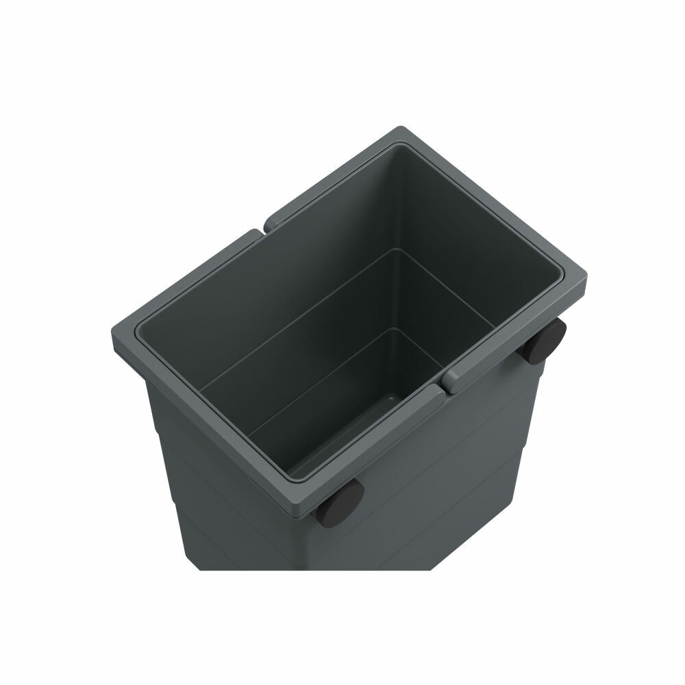 Hailo FlexBox S, trash can, waste bin, suitable for outdoor use, plastic, anthracite, 7 L, 0420-100