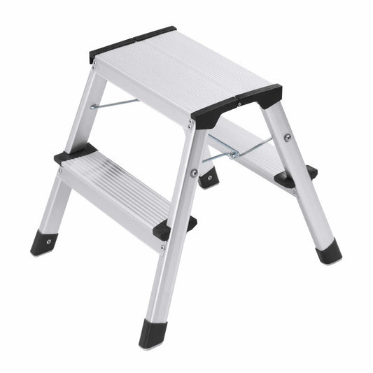 Hailo stepladder D60 StandardLine, folding ladder, aluminum, silver, 2 x 2 steps, 4442-701