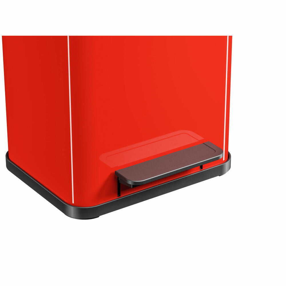 Hailo pedal bin Öko uno Plus M, waste bin, trash can, sheet steel, red, 17 L, 0619-240