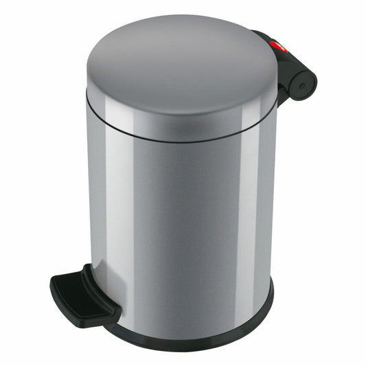 Hailo cosmetic bin Solid S, pedal bin, waste bin, sheet steel, silver, 3 L, 0704-442