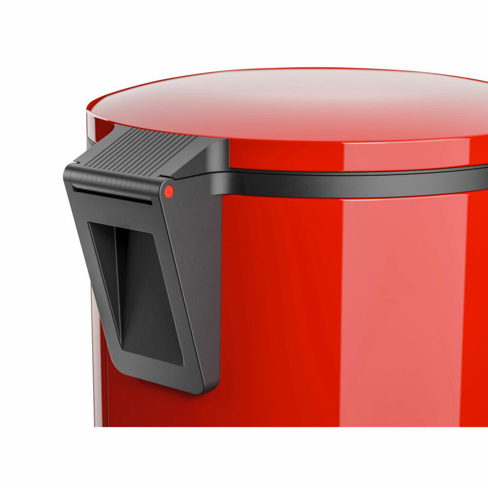 Hailo pedal bin Pure L, waste bin, trash can, sheet steel, red, 25 L, 0530-040