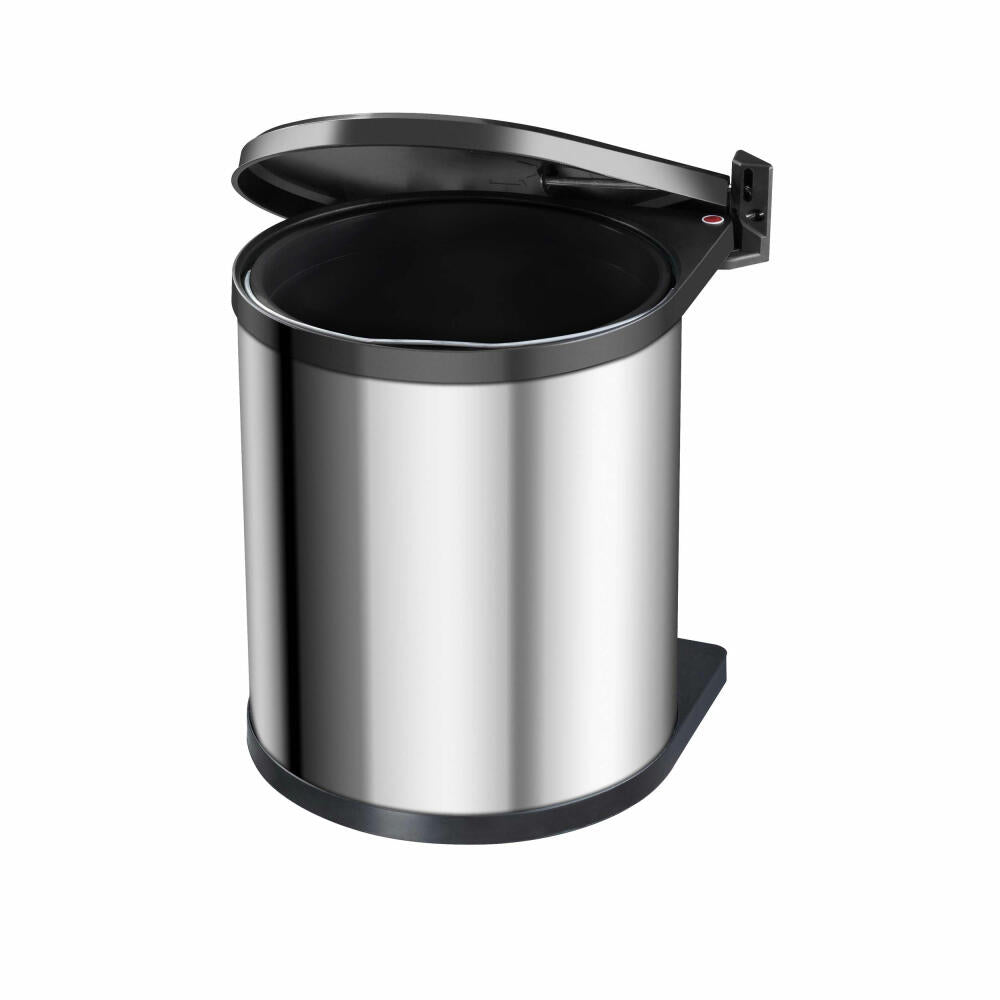 Hailo built-in trash can Compact-Box M, waste bin, trash can, stainless steel, black, 15 L, 3555-101