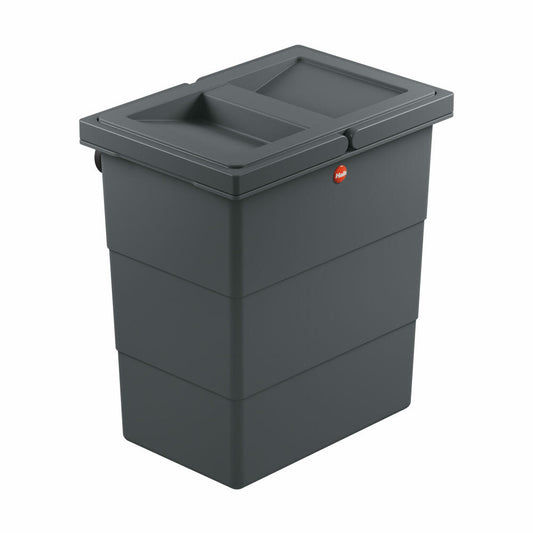 Hailo FlexBox S, trash can, waste bin, suitable for outdoor use, plastic, anthracite, 7 L, 0420-100