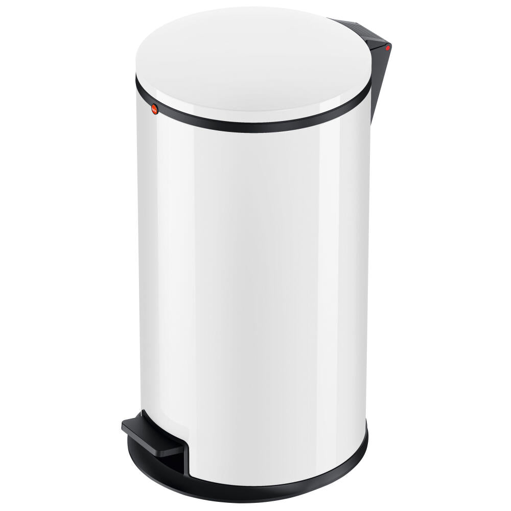 Hailo pedal bin Pure L, trash can, sheet steel, white, 20 L, 0530-031