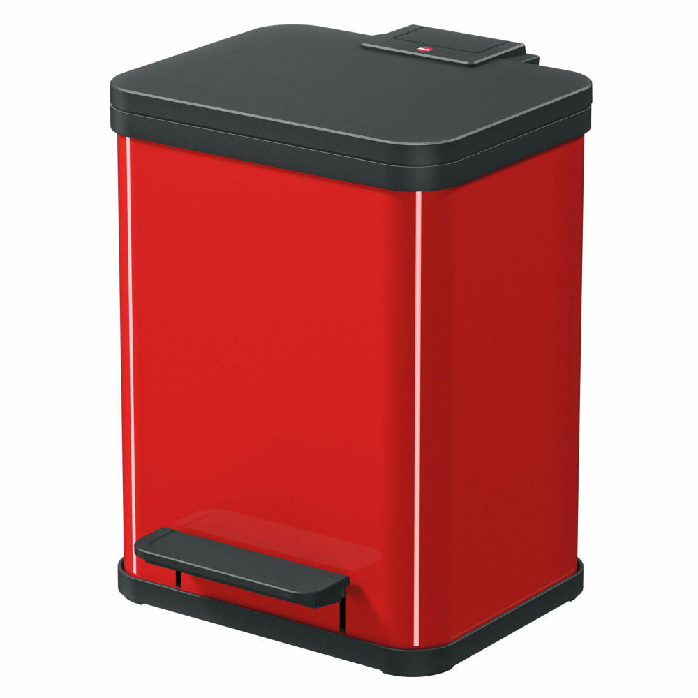 Hailo pedal bin Öko uno Plus M, waste bin, trash can, sheet steel, red, 17 L, 0619-240