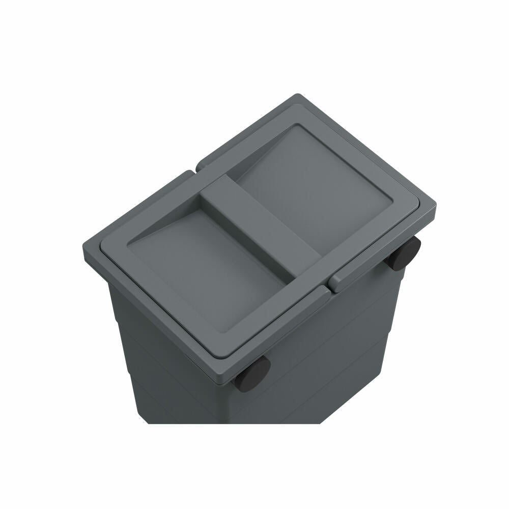 Hailo FlexBox S, trash can, waste bin, suitable for outdoor use, plastic, anthracite, 7 L, 0420-100