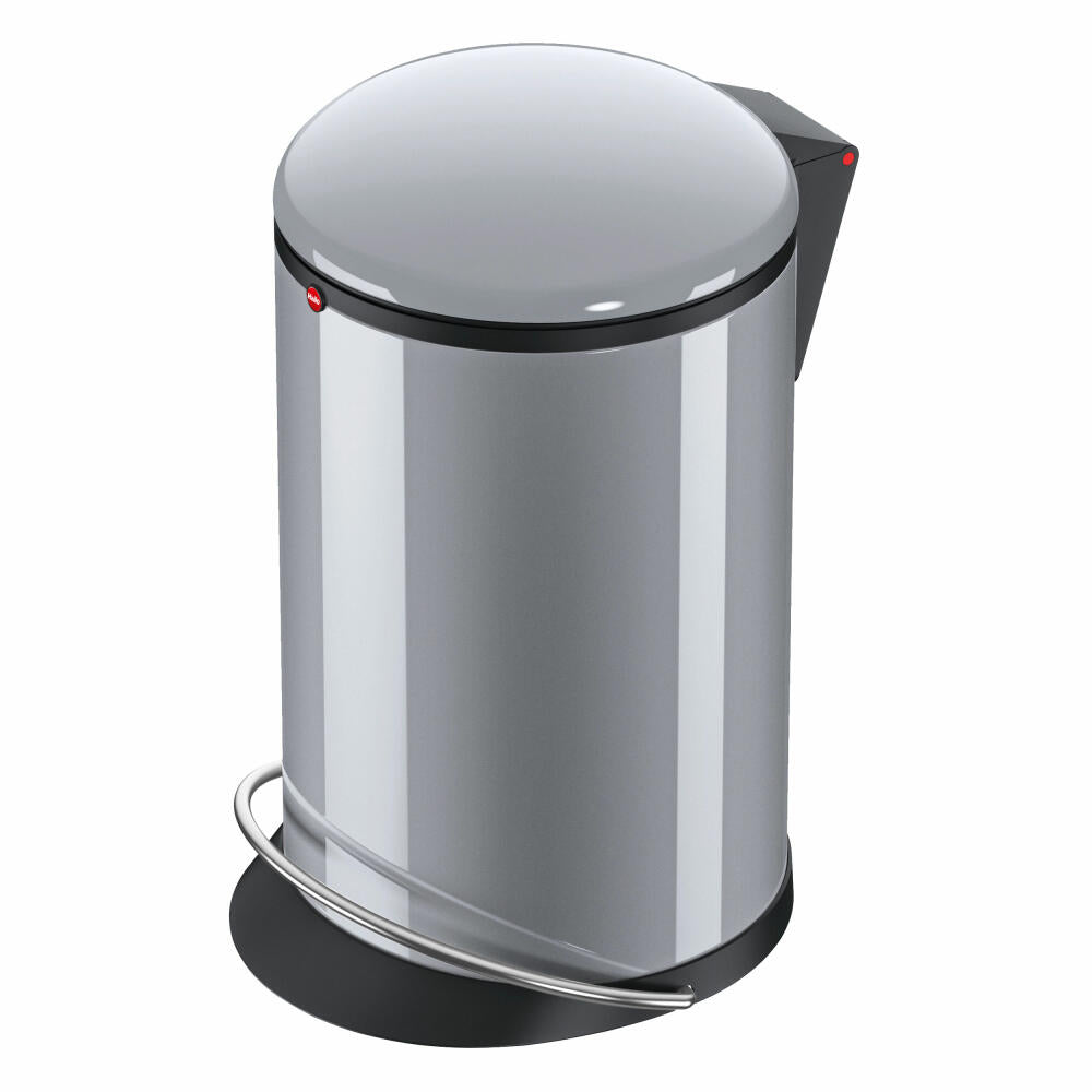 Hailo Harmony M pedal bin, waste bin, trash can, sheet steel, silver, 12 L, 0515-020