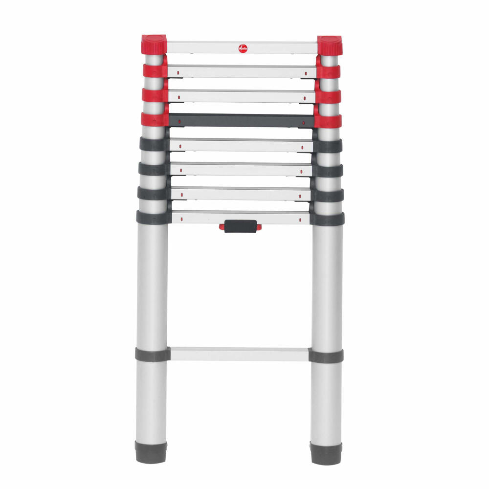 Hailo safety telescopic ladder FlexLine, extension ladder, ladder, aluminum, silver, 9 rungs, 7113-091