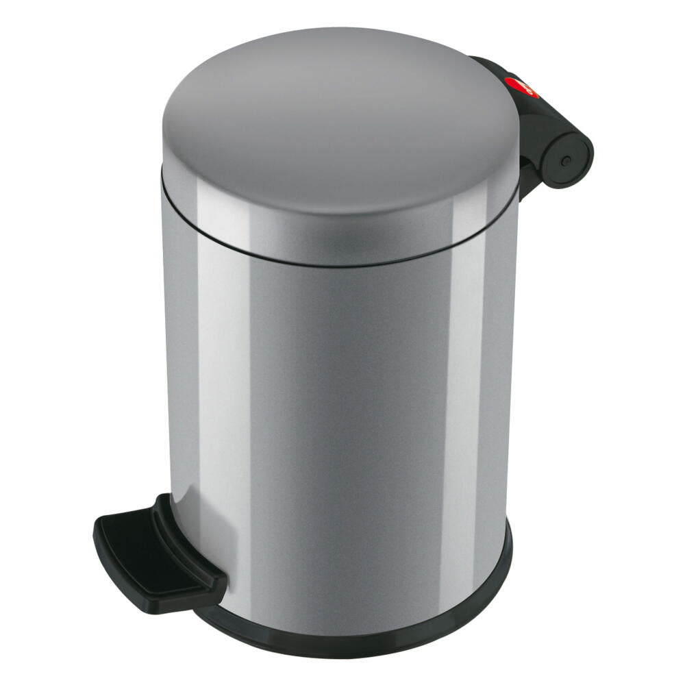 Hailo Solid S cosmetic bin, pedal bin, waste bin, stainless steel, silver, 4 L, 0704-160